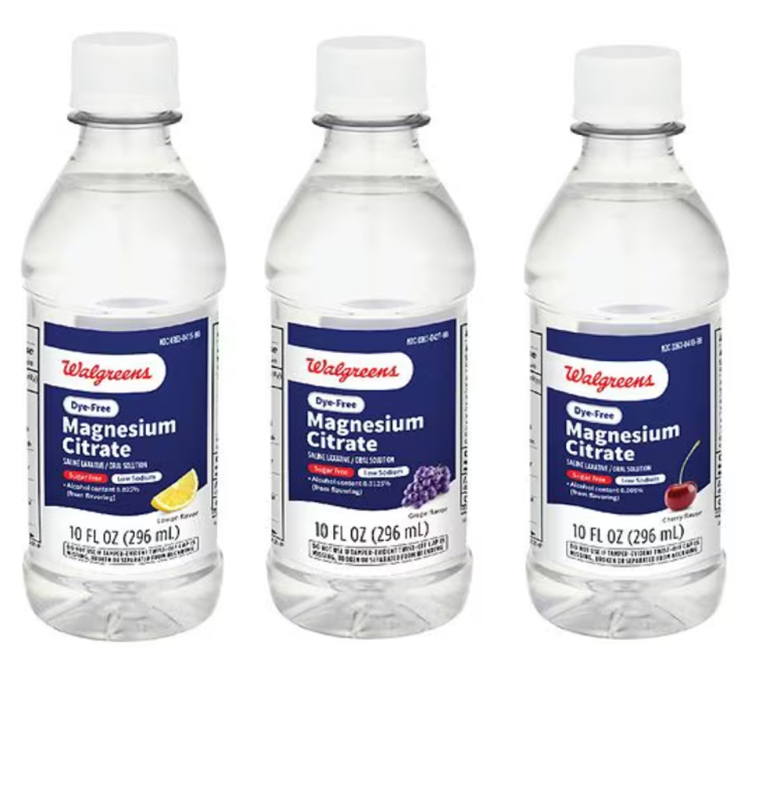 Walgreens Magnesium Citrate Multi-Color 10-OZ, 3-Bottles, EXP 01/29, BEST TASTE!
