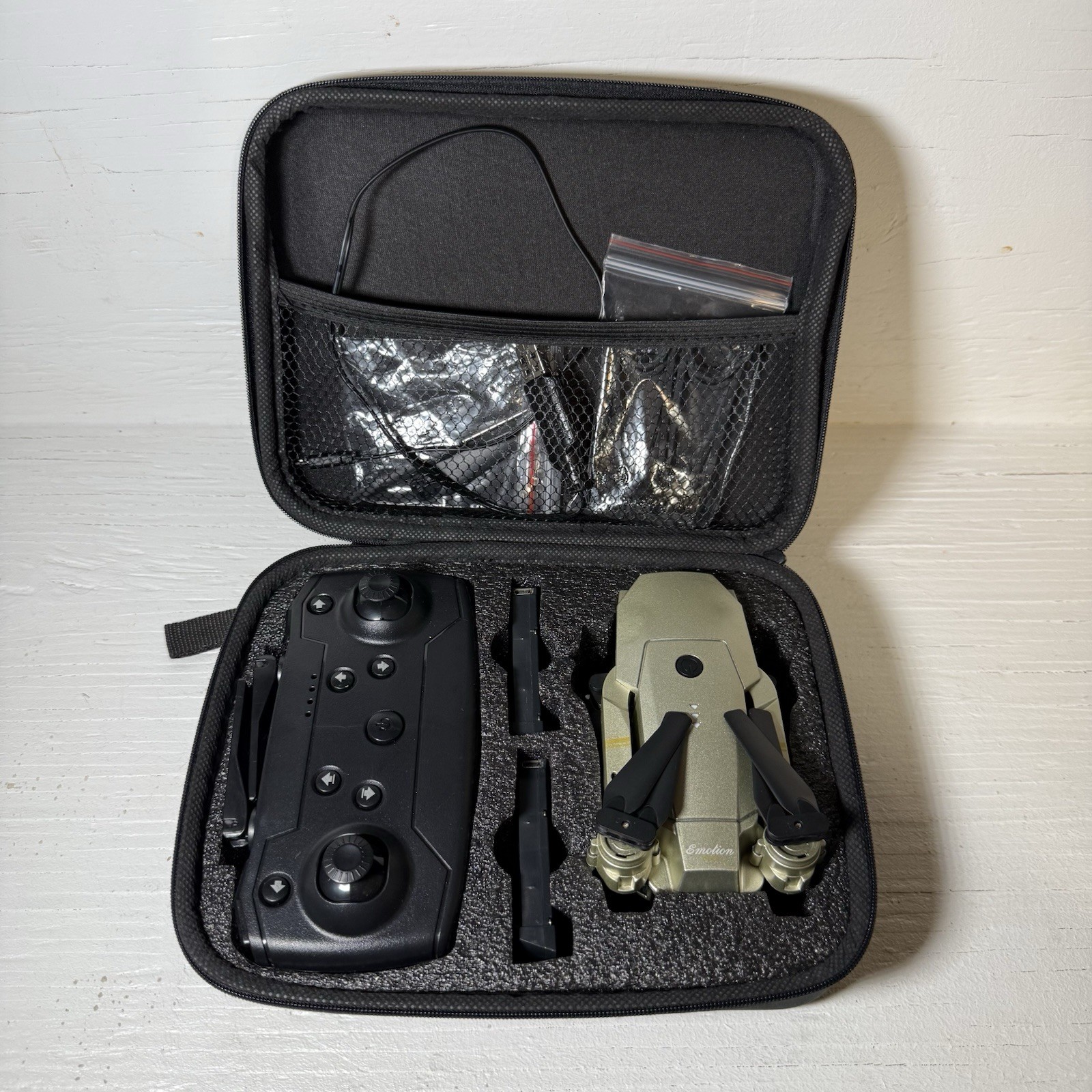 4k Camera E58 Foldable RC Quadcopter Drone Black with Controller & Carrying Case