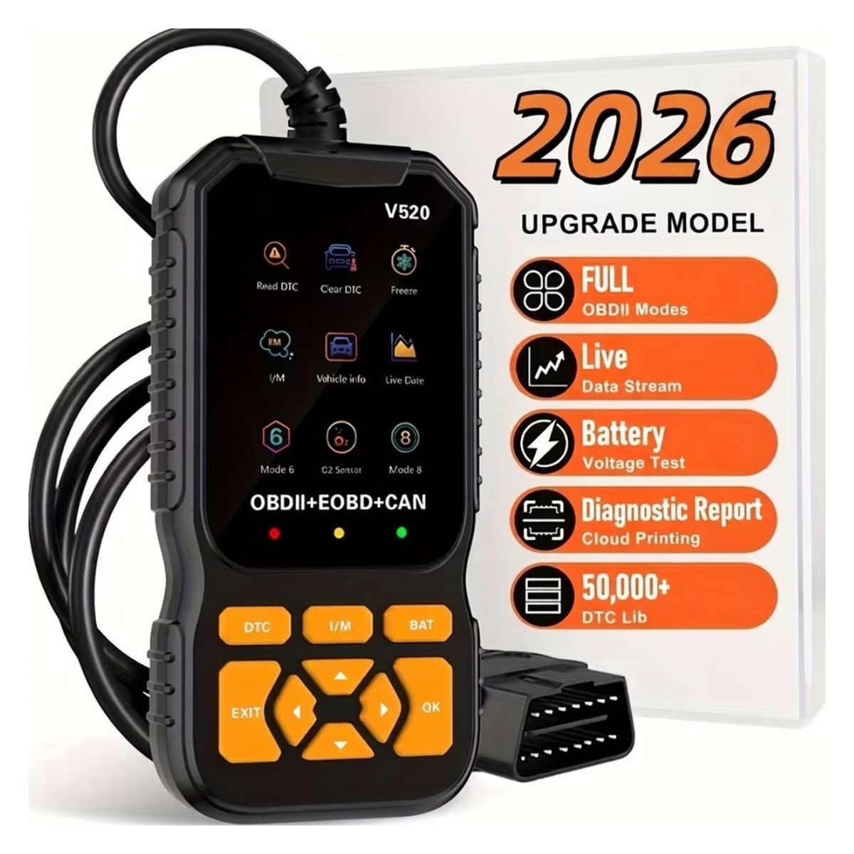 Professional V520 OBD2 Car Scanner, Check Engine, Read Erase Fault Code Tool