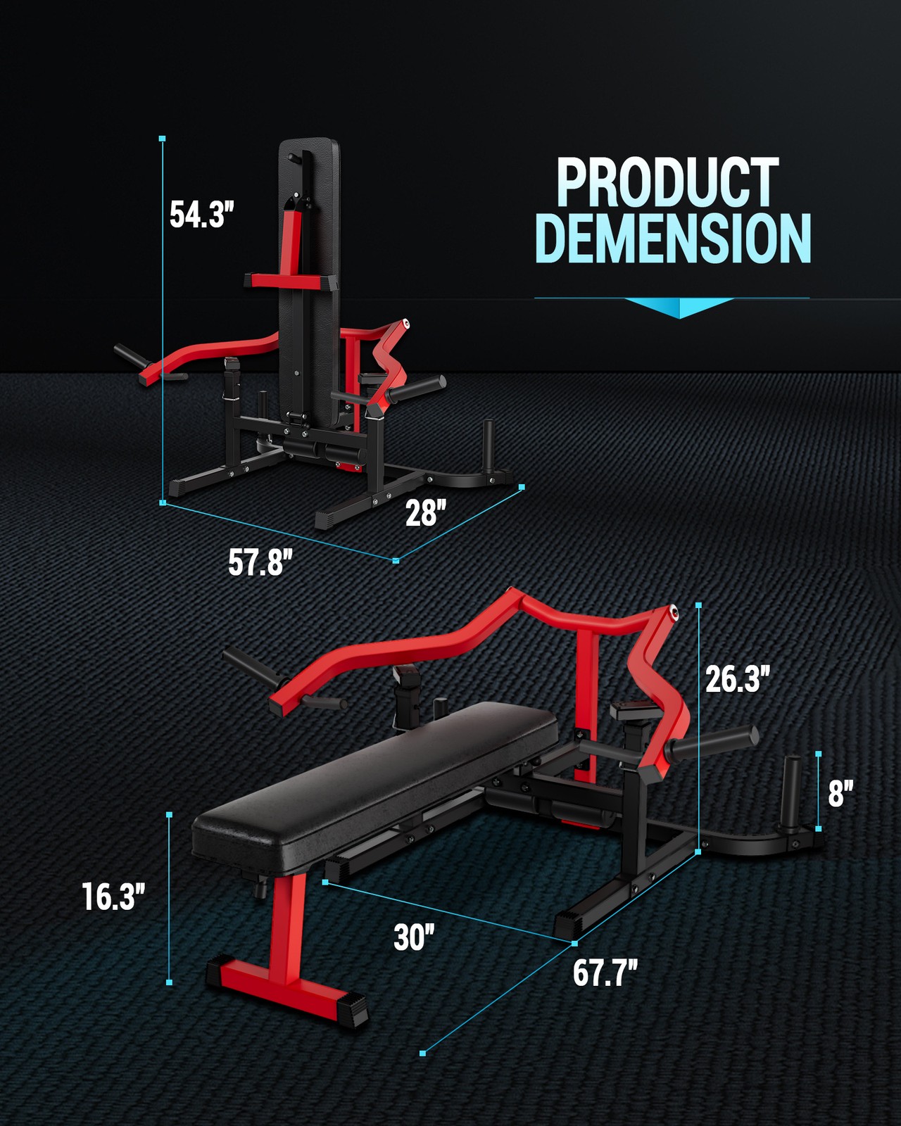 Adjustable Chest & Bench Press Machine for Home Gym - 450LBS Max Load