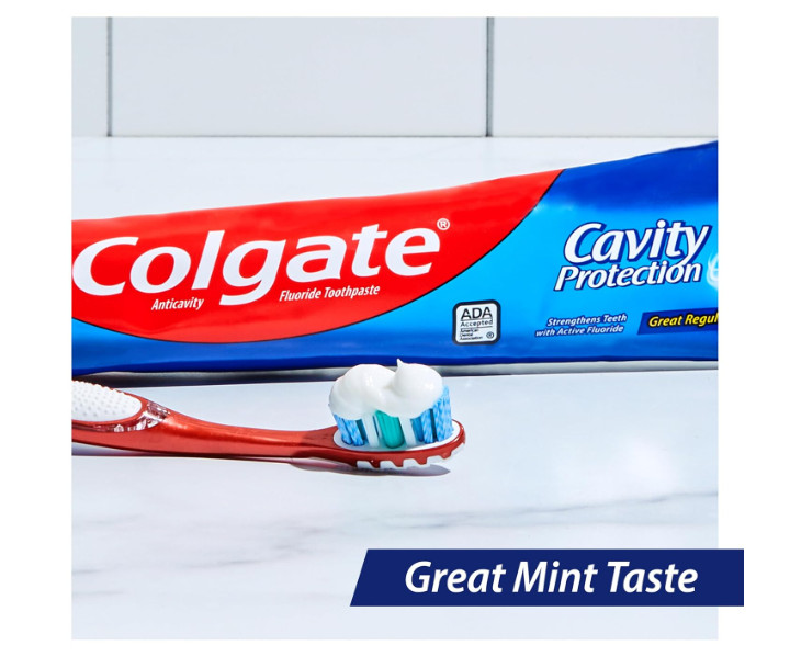 Colgate Cavity Protection Toothpaste with Fluoride, Minty Great Regular Flavor,