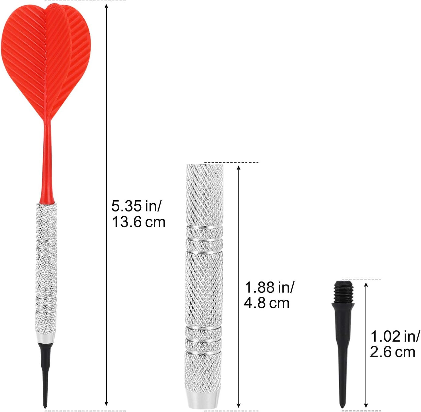 12 Pack Soft Tip Darts, Bar Dart, Plastic Tip Darts Set, Attach Extra 100 Black