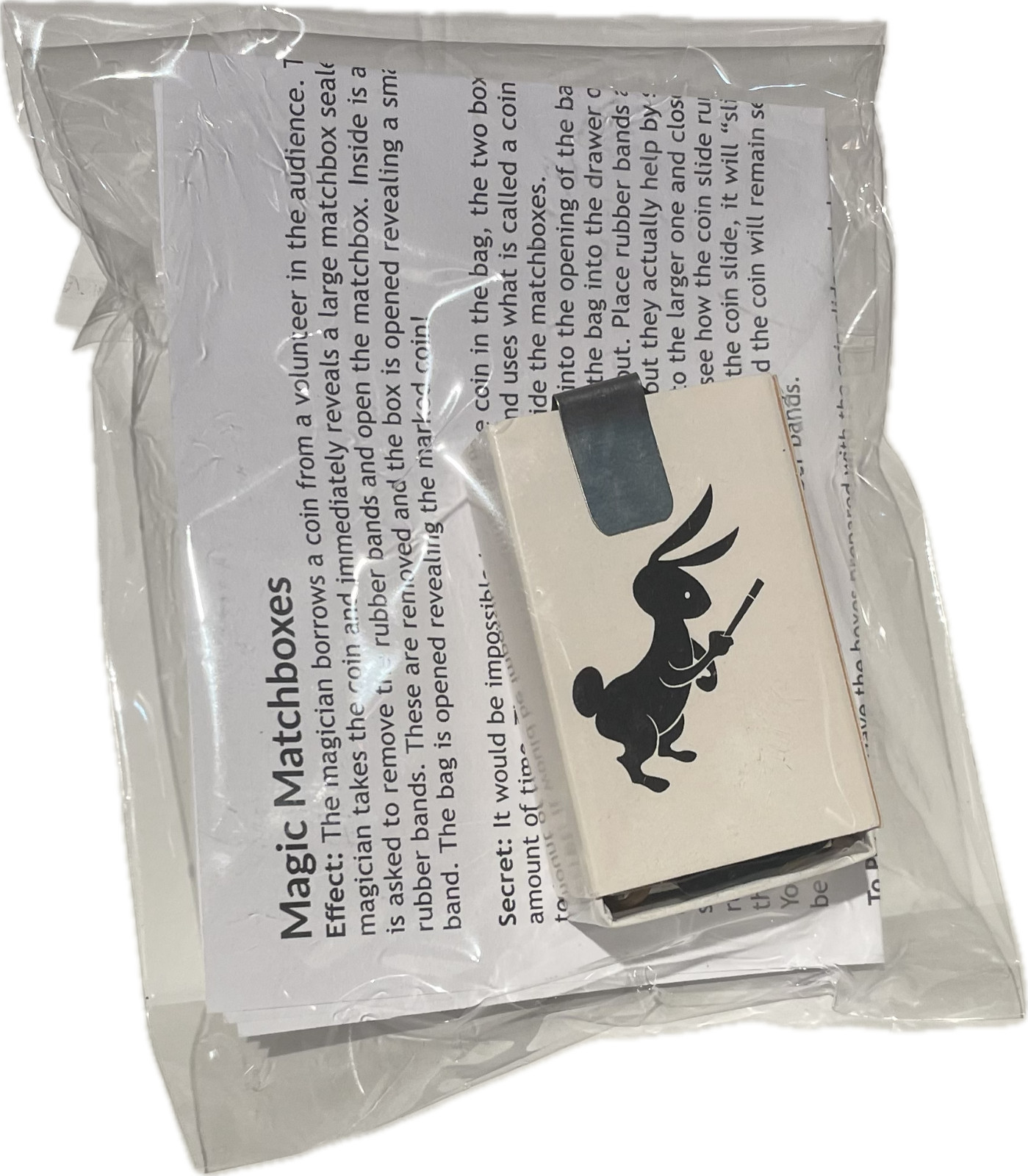 ADAMS MATCH BOX MAGIC TRICK Appearing Coin In Nesting Boxes & Bag Beginner Set