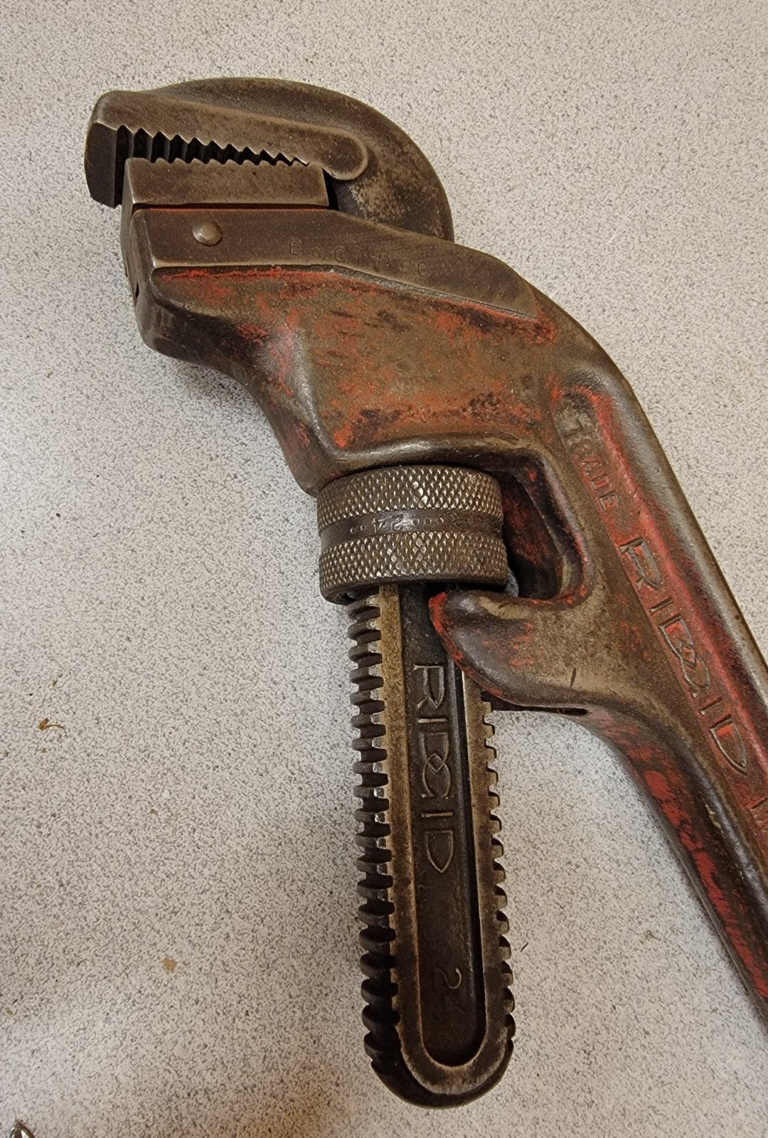Used RIDGID E-24 Offset Pipe Wrench,Marked B & O Railroad Co. tool