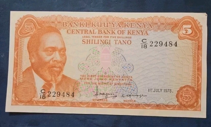 1976 - Banki Kuu Ya Kenya, KENYA - 5 Shillings Banknote