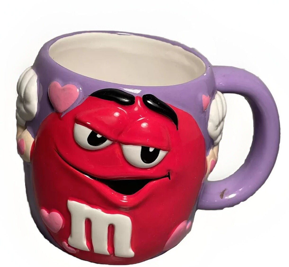 2003 Galerie Red M&M Purple Hearts Coffee Mug Valentine’s Day M And M’s