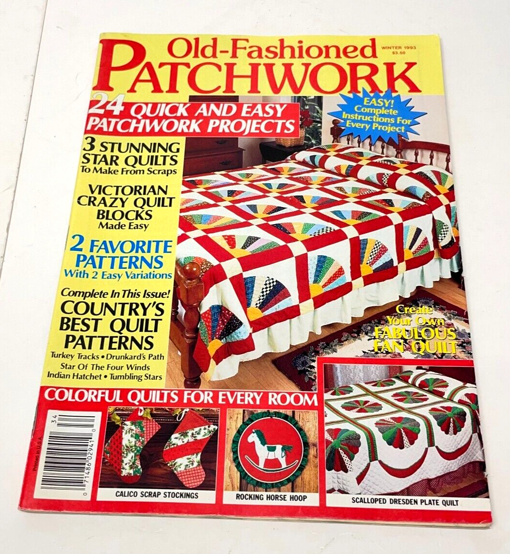Old Fashioned Patchwork Magazine Winter 1993 24 Quick Projects,Victorian Crazy