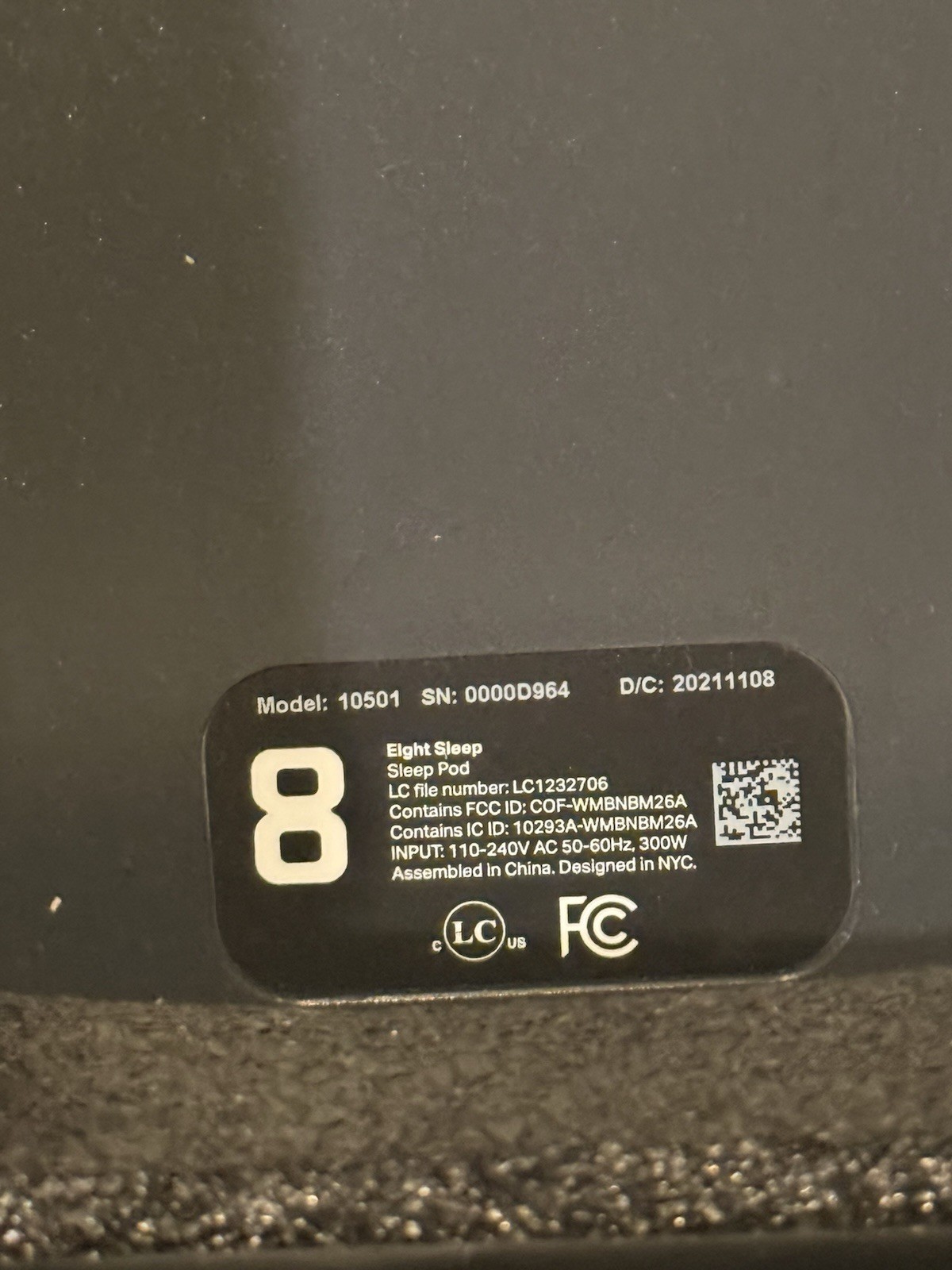 Eight Sleep (8 Sleep) 2 Pod 10501 Temperature Control Module Unit ONLY