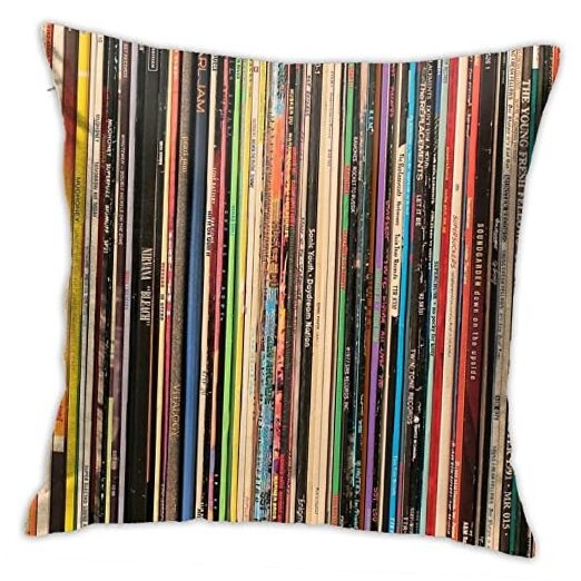 Square Pillow Case Throw 18" x 18" (Pack of 1) Classic Alternative Rock Records