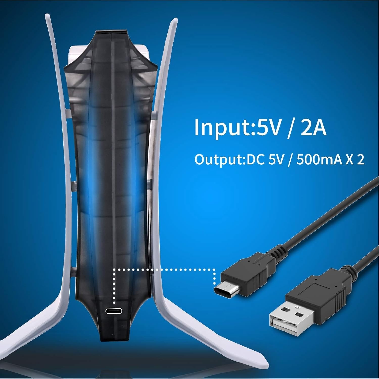 PlayStation 5 Controller Charger LED Light Charging Station For PS5