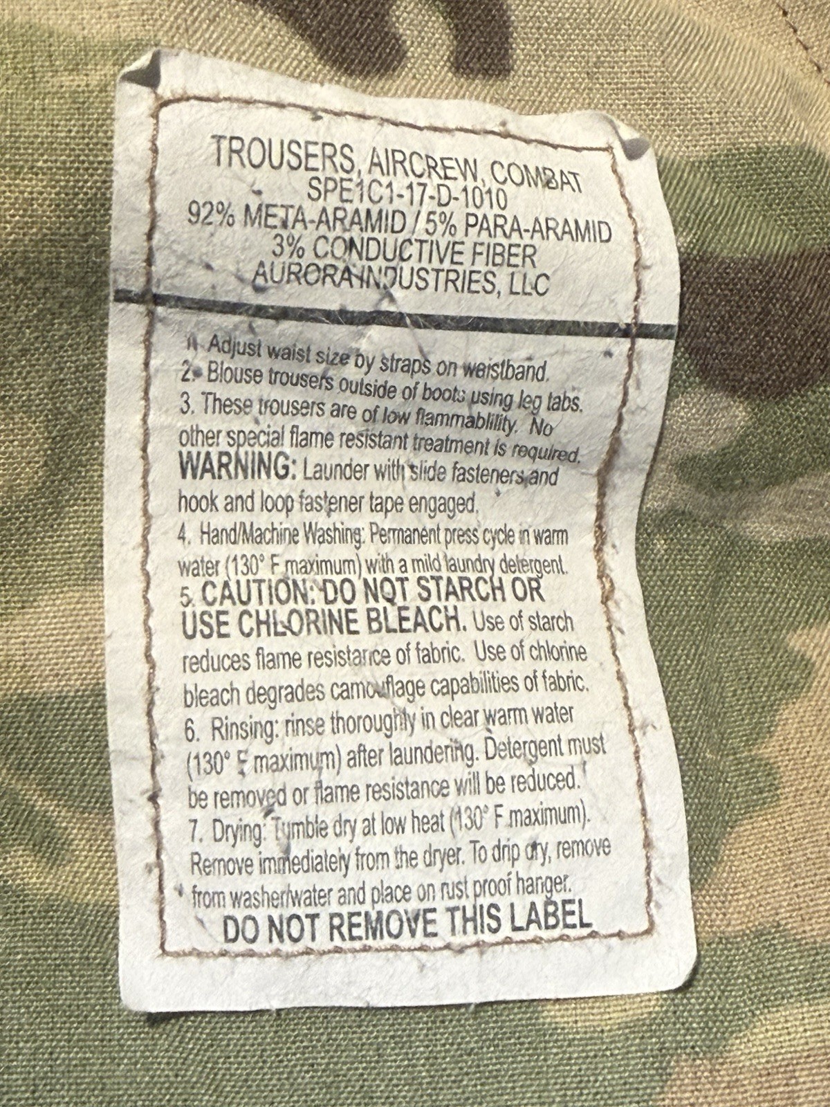 USGI A2CU Aircrew Combat Coat & Trousers Multicam / OCP Large - Regular