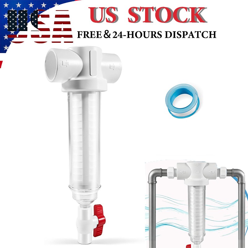 100 Mesh Spin Down Sand Separator 1.5 Inch PVC Slip 50 GPM for Well Water Filter