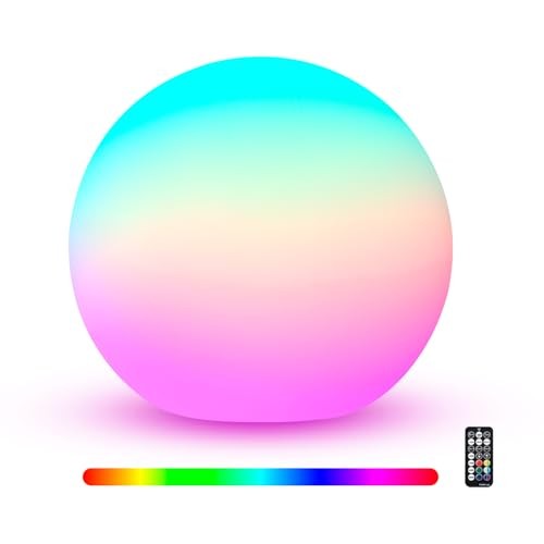 6Inch LED Ball Night Light,200Lumens,16RGB Therapy,Remote Control Table 6-Inch