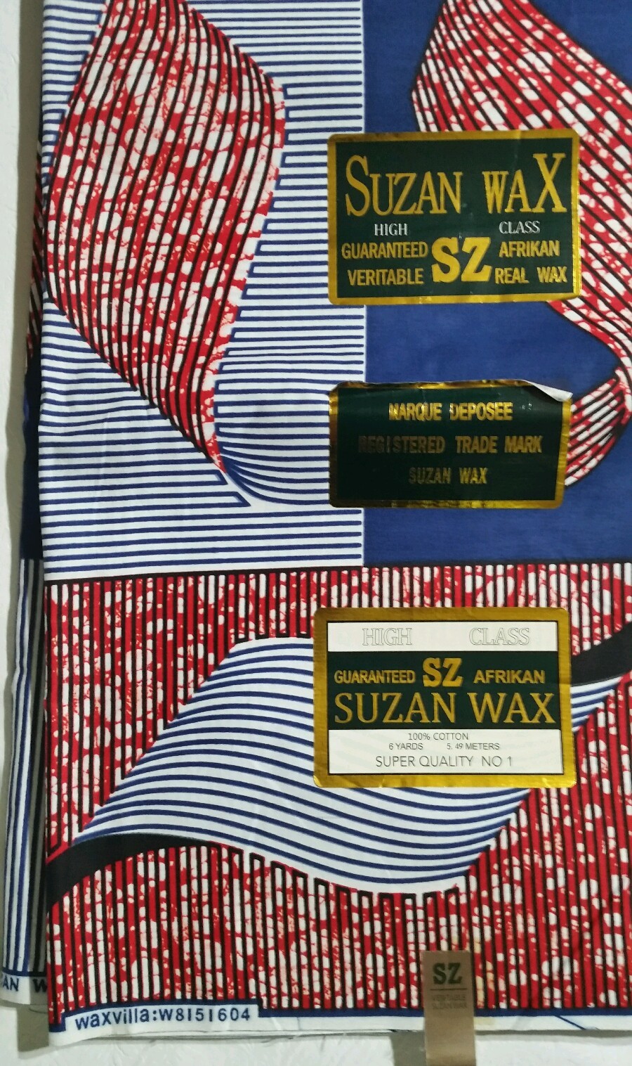 SUZAN WAX VERITABLE GUARANTEED Real Wax 100% Cotton African Print Fabric 6 YDS