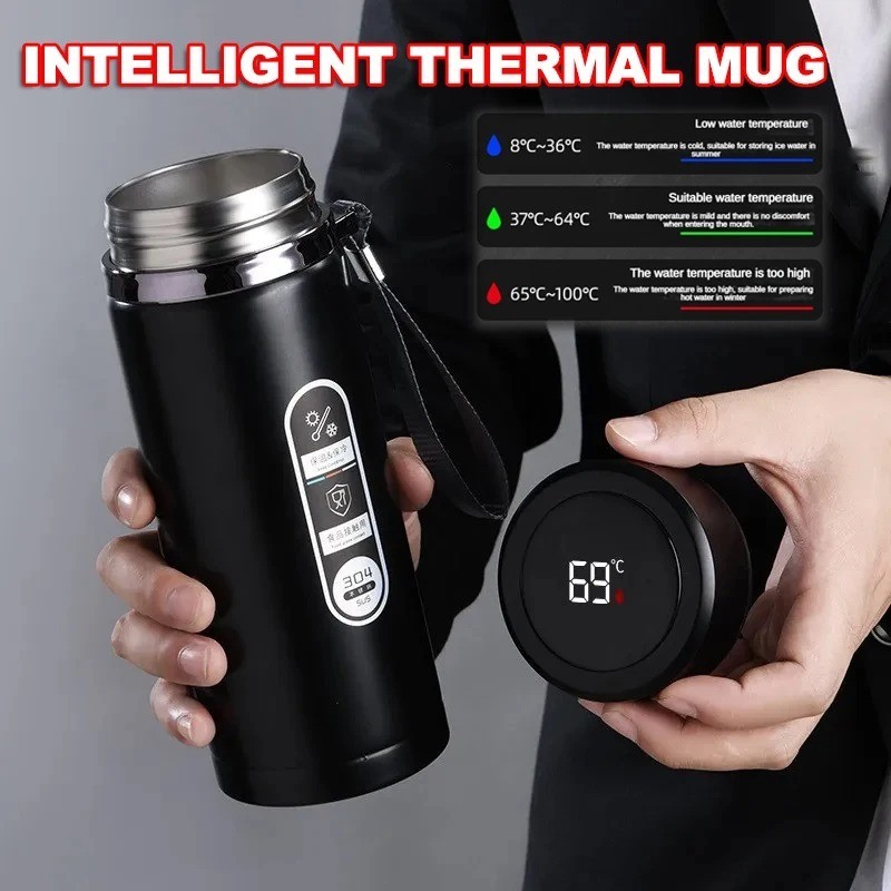 1Liter Stainless Steel Thermos Bottle with LED Temperature Display Water Bottle