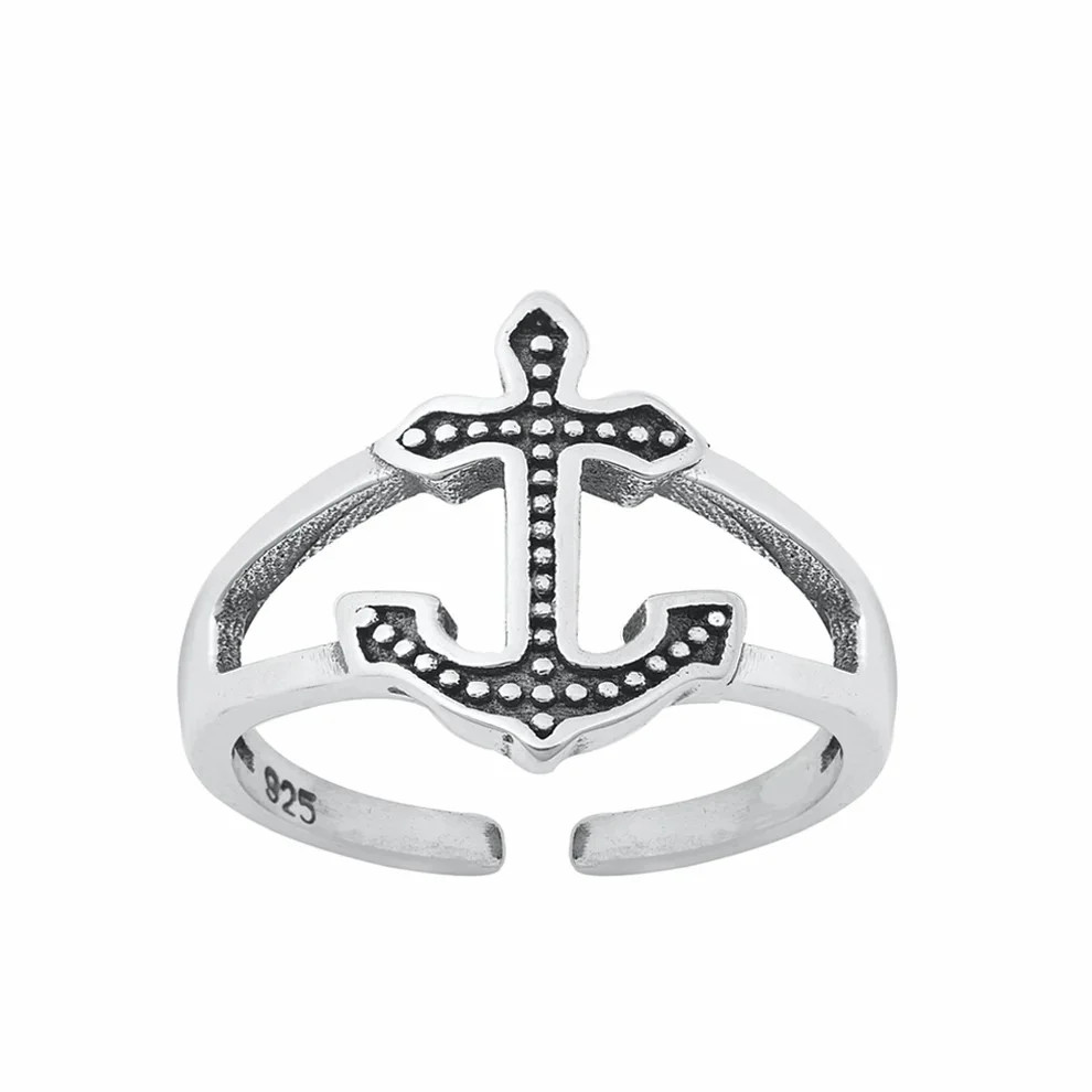 Anchor Toe Ring .925 Sterling Silver