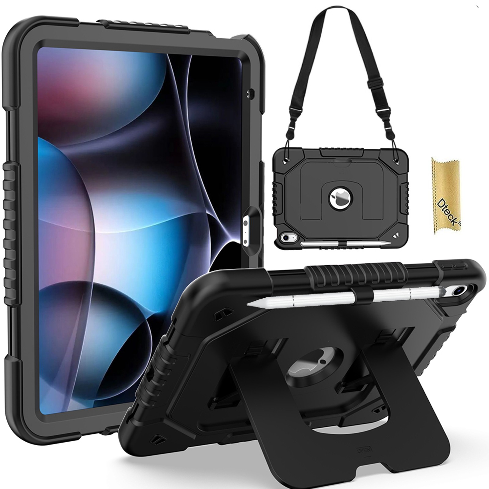 Kids Friendly Case for iPad (A16) 11th/10th Gen Heavy Stand Cover with Stylus