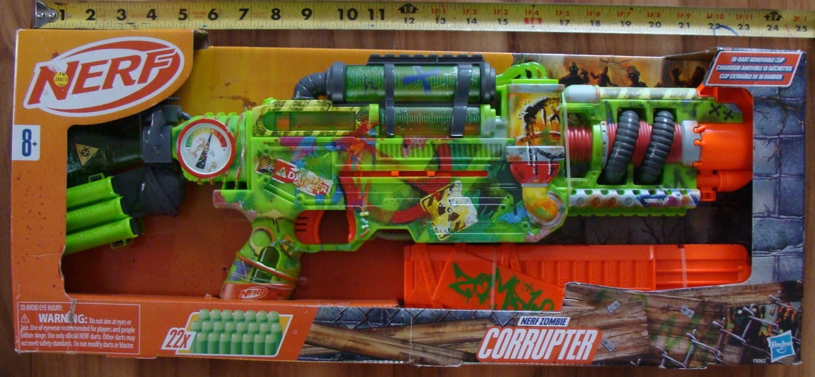 New Unopened Nerf Zombie Corrupter Dart Blaster w/ 22 Nerf Elite Darts
