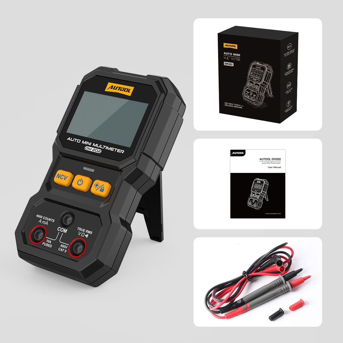 Auto Mini Digital Multimeter True RMS NCV Non-Contact Voltage Tester Auto Range