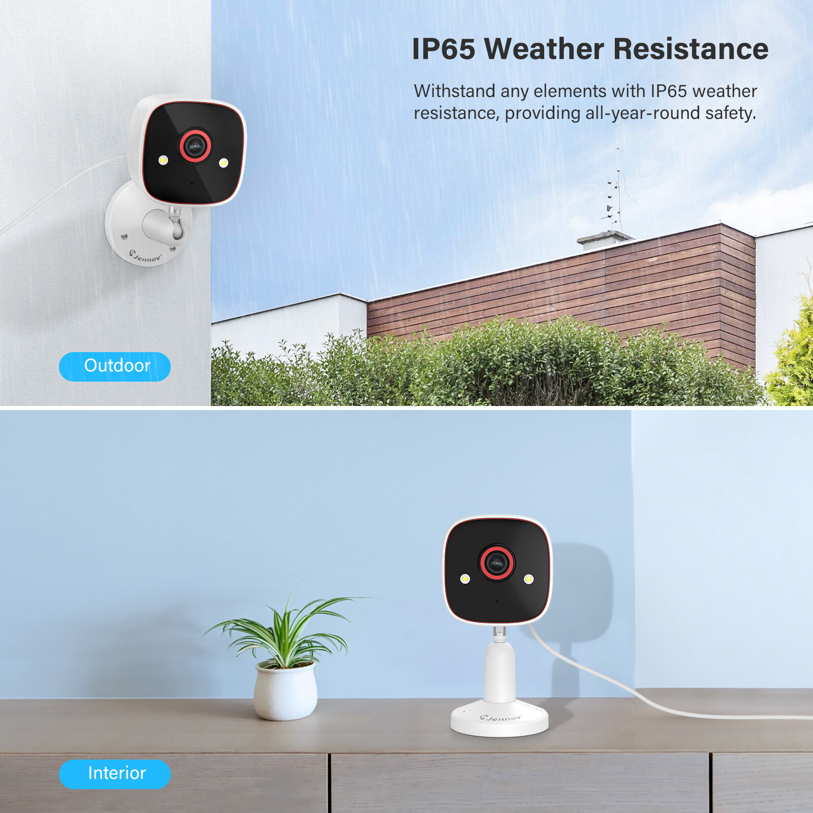 2.4G WiFi 3MP Home Security Camera IP Smart Outdoor Night Vision Audio 4Pack