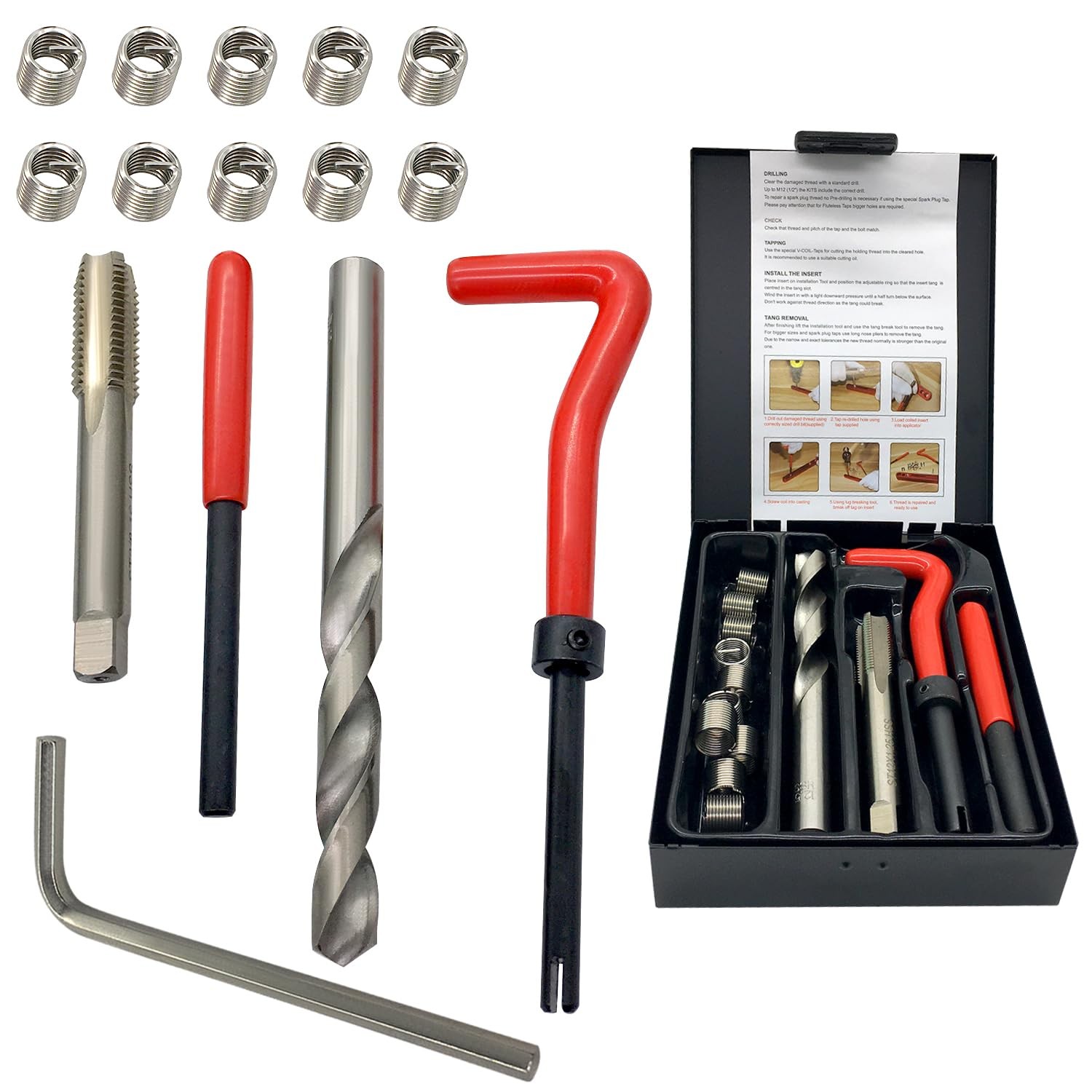 ANPTGHT 3/8-16 Inch Thread Repair Kit, Helicoil Inserts