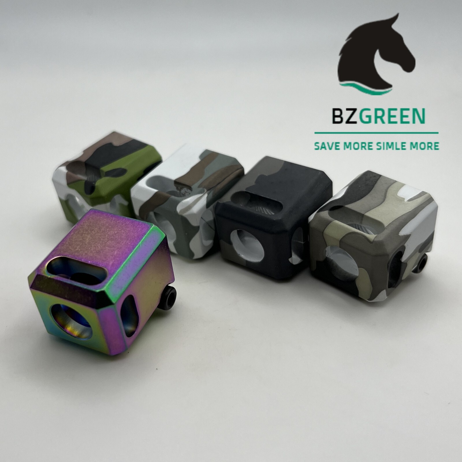 1/2x28 TPI 9mm Muzzle Brake Compensator Clamp Aluminum For Glock CC Camo Color