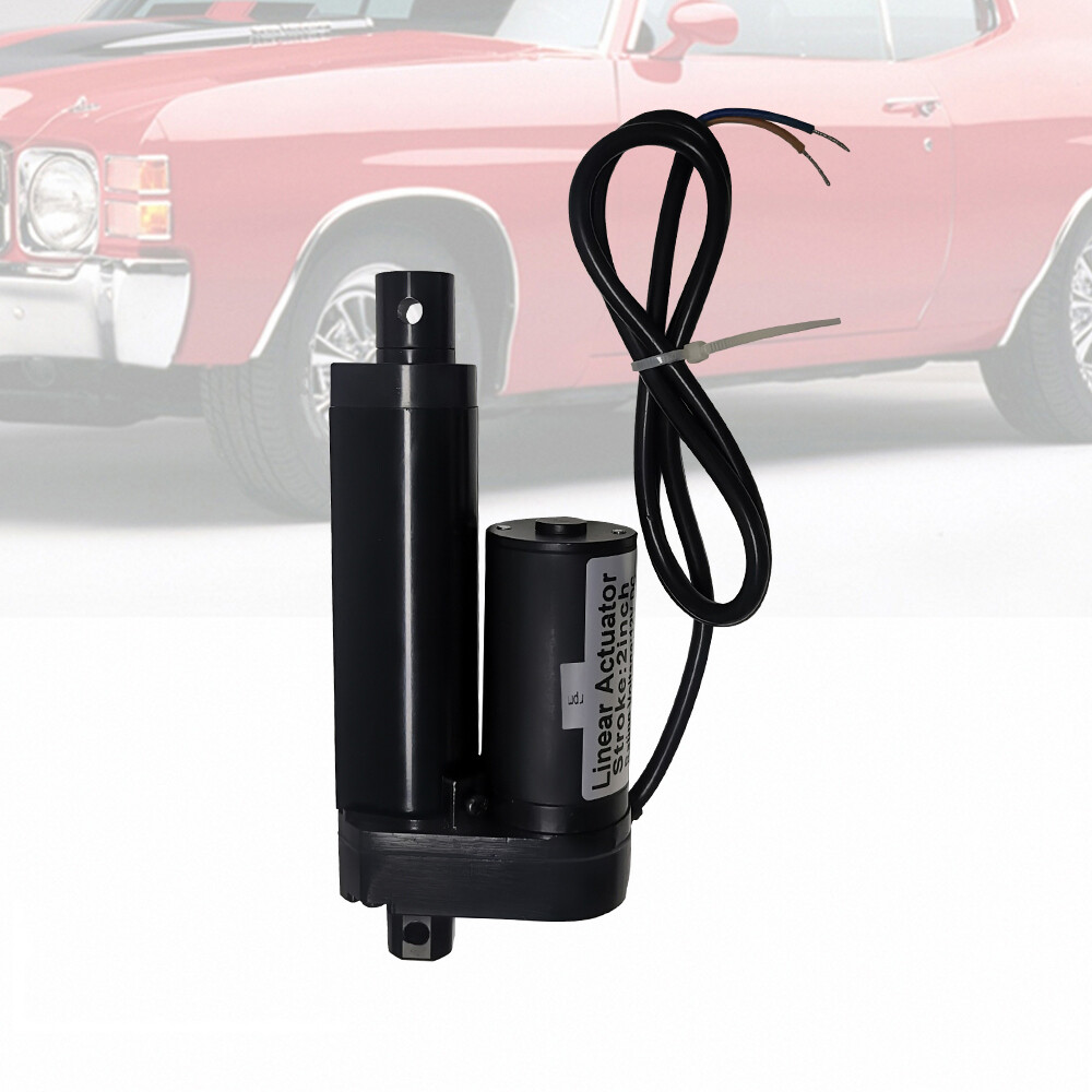 Heavy Duty Linear Actuator 2" inch Stroke 225 Lb Pound Max Lift 12V Volt Black
