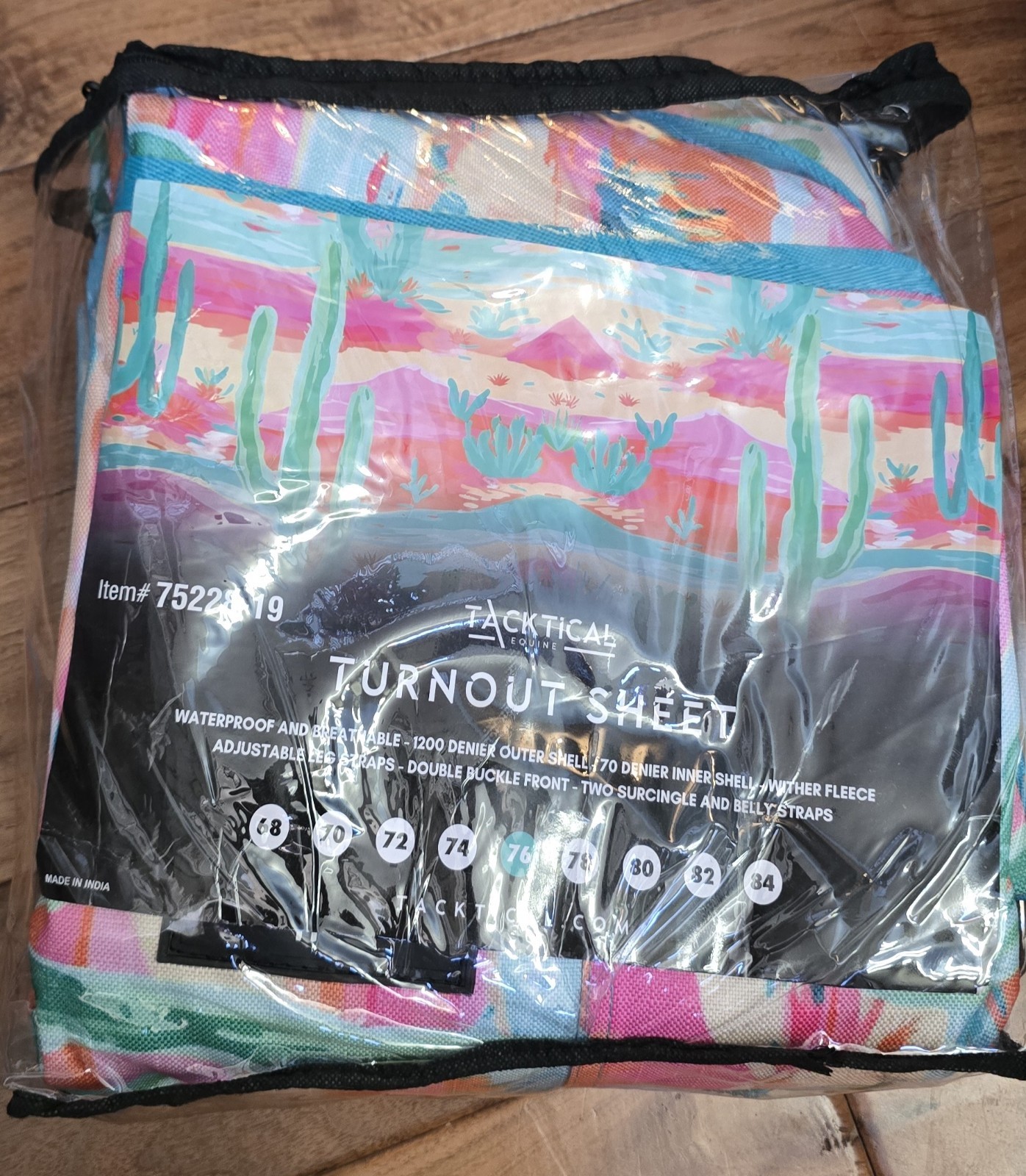 Tacktical Equine Turnout Sheet NWT NIB 76" Neon Cactus 1200 Denier Western Horse