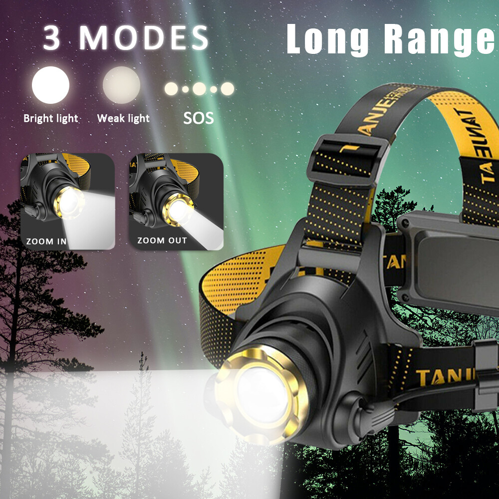 Brightness LED Headlight Headlamp Head Torch Flashlight Work Light Camping Lamp