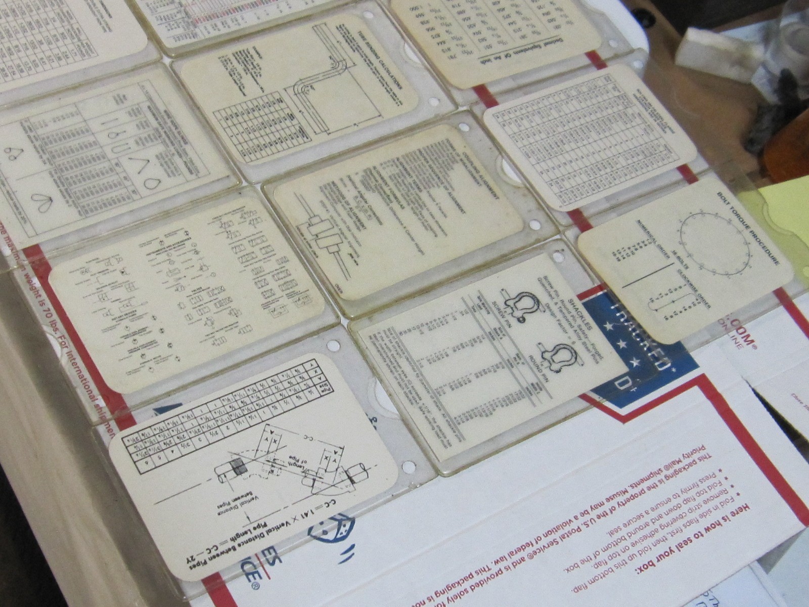 Vintage Shop Technical Reference Cards 18 Two Sided & Sleeved U.S.A.