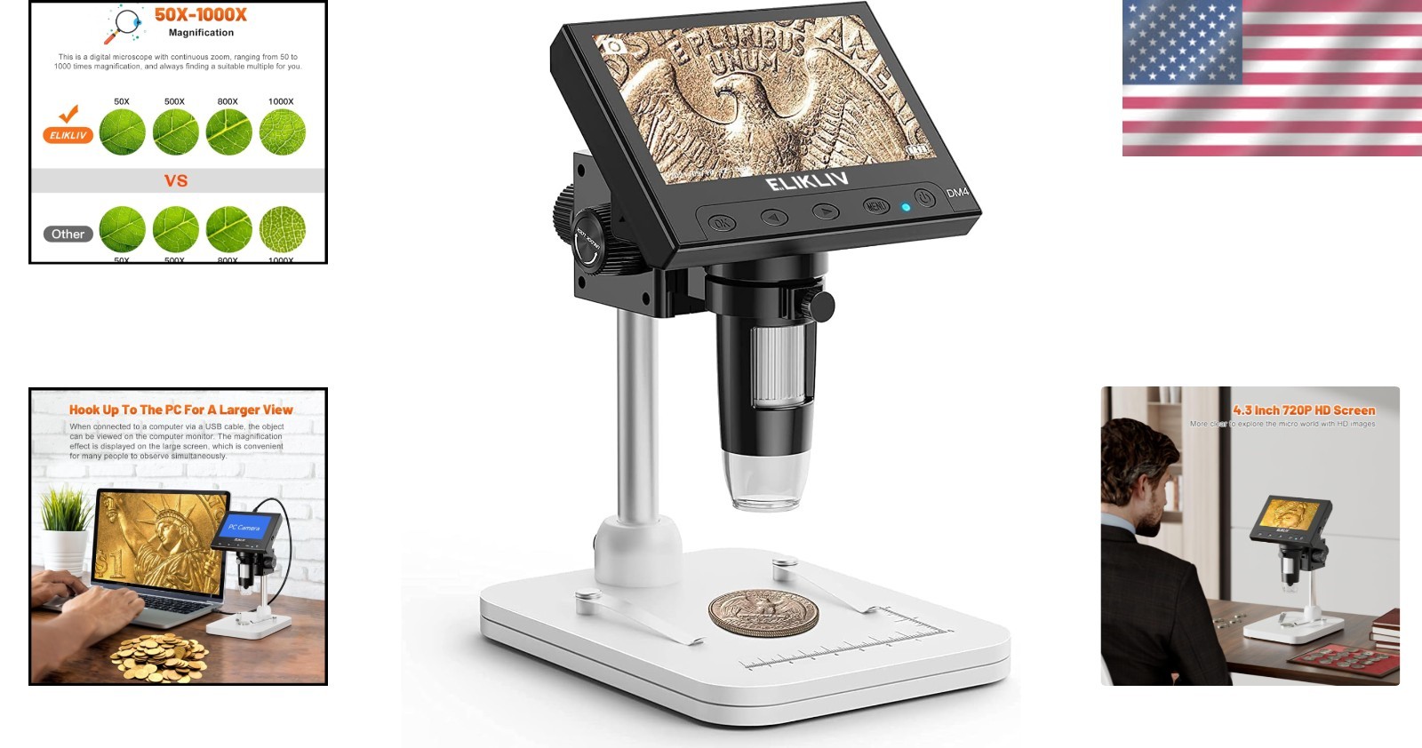 Adjustable Coin Magnifier - Windows/MacBook Compatible