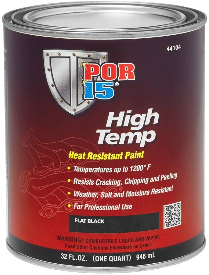 POR-15 44104 Black High Temperature Paint Flat - 1 quart New Free Shipping USA
