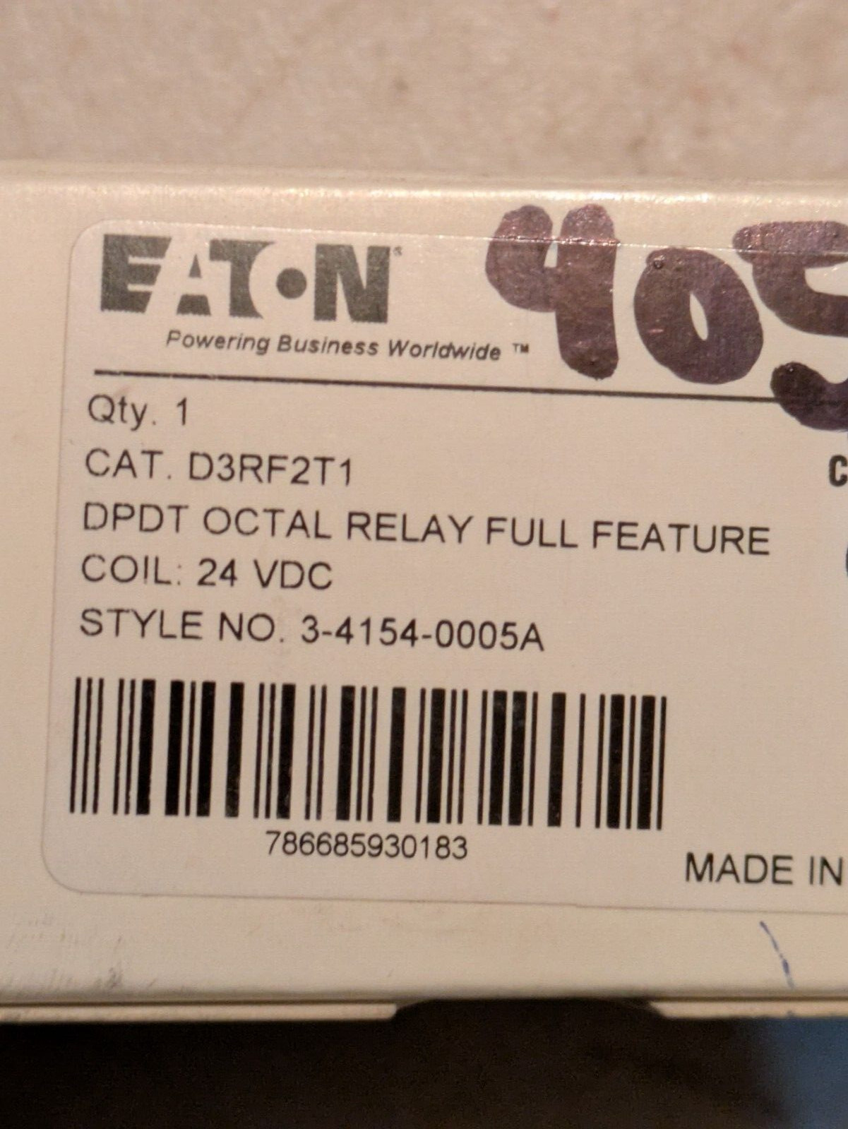 EATON D3RF2T1 Relay New in Box