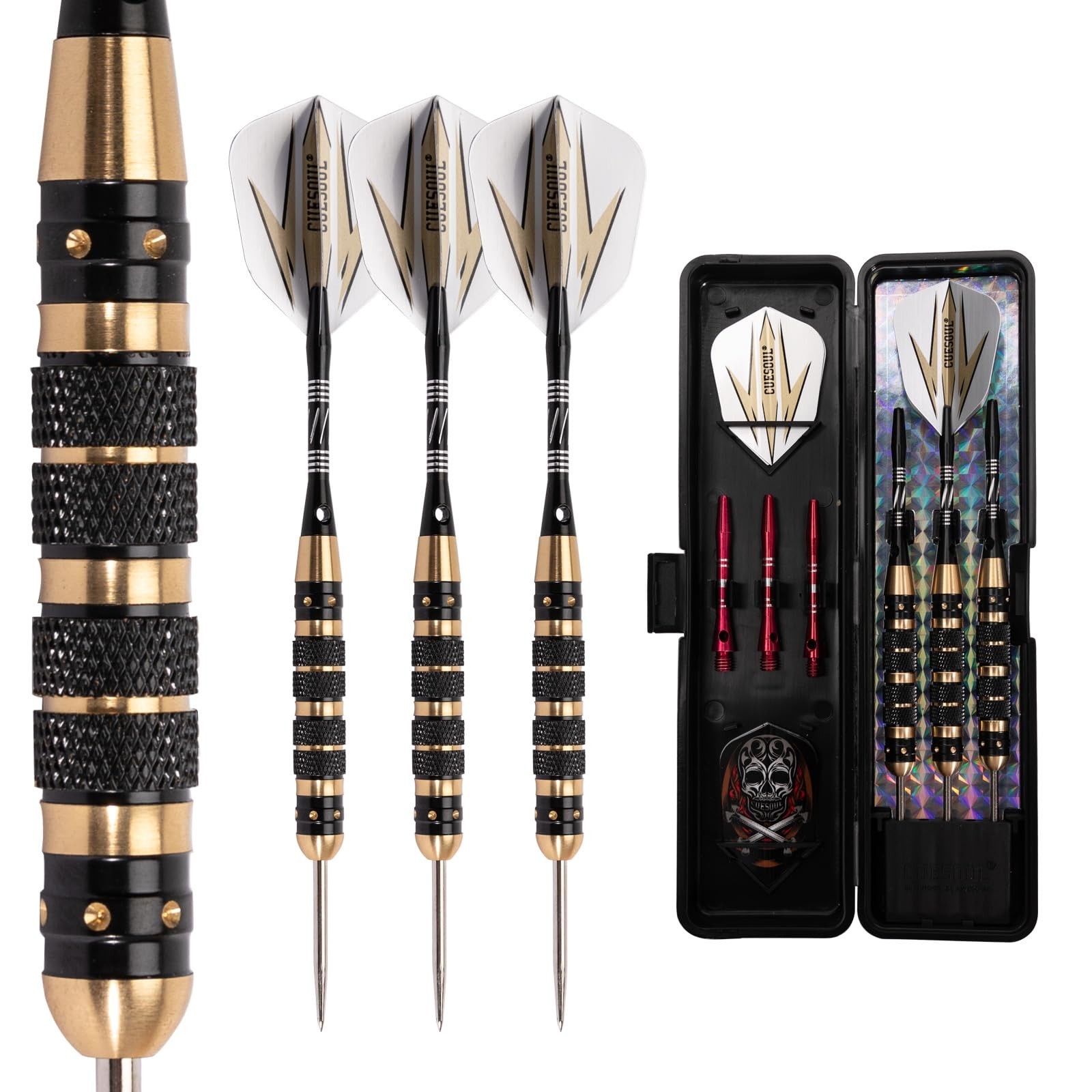 CUESOUL 20/21/22/23/26 Grams Steel Tip Darts - Black Coating Brass Barrels