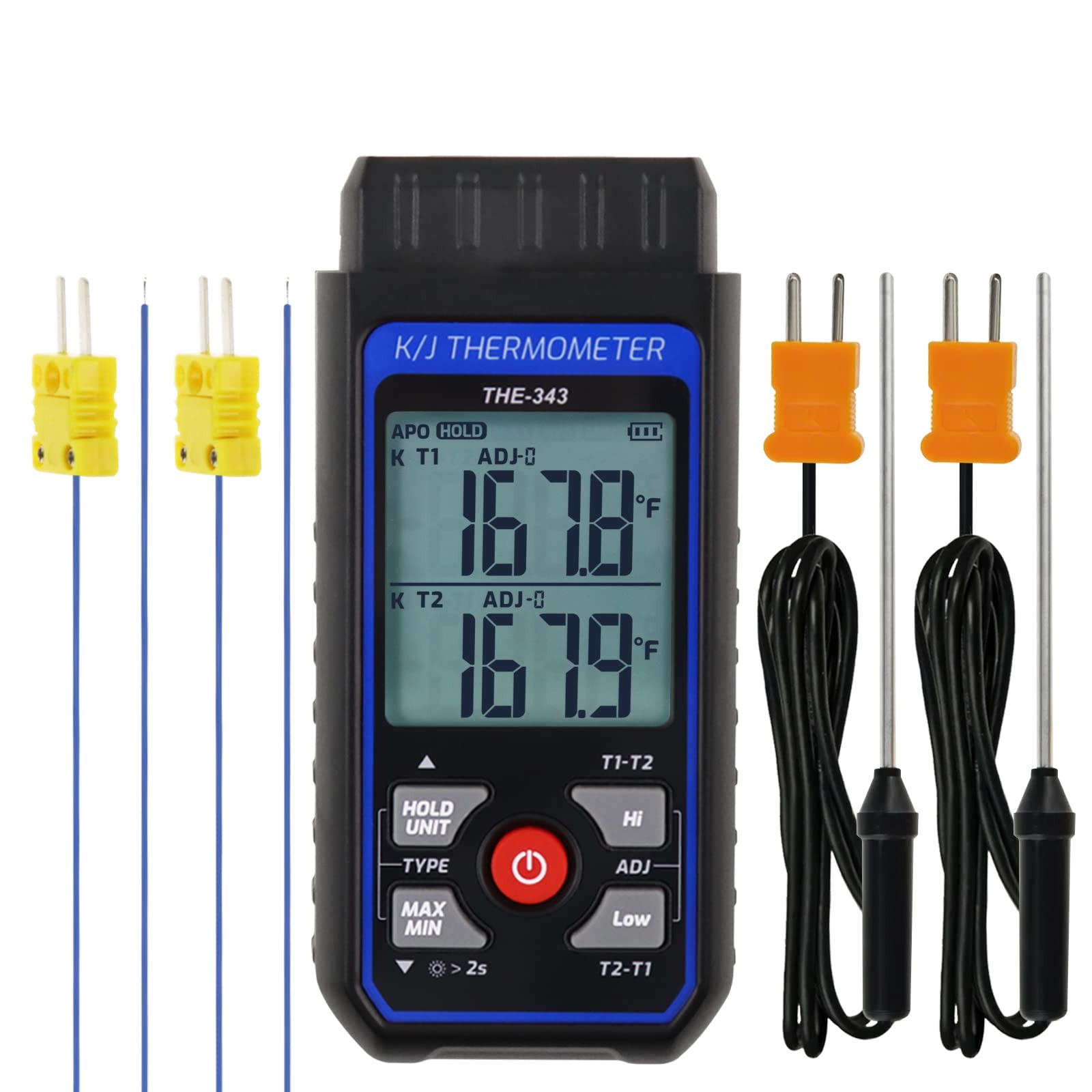 Thermocouple Thermometer Digital K Type with 4 Black