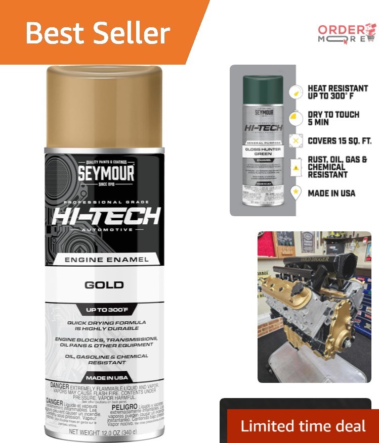 Engine Spray Paint Aluminum Gold 12oz Heat Resistant Durable Coating for Metal