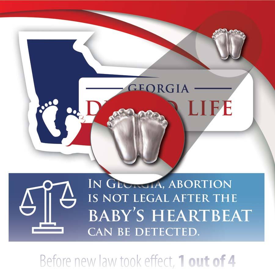 Precious Feet, Silver-Colored, Georgia Stats Card Jewelry, Lapel Pin