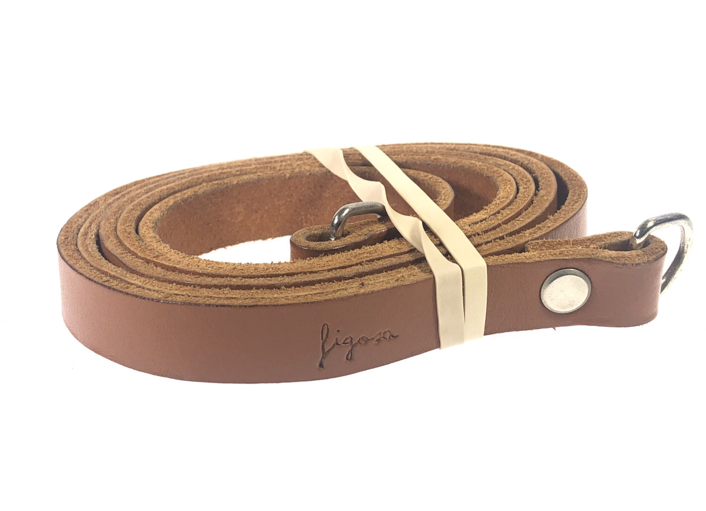 Figosa Genuine Italian Leather Cognac Classic Neck/Shoulder Camera Strap 4ft