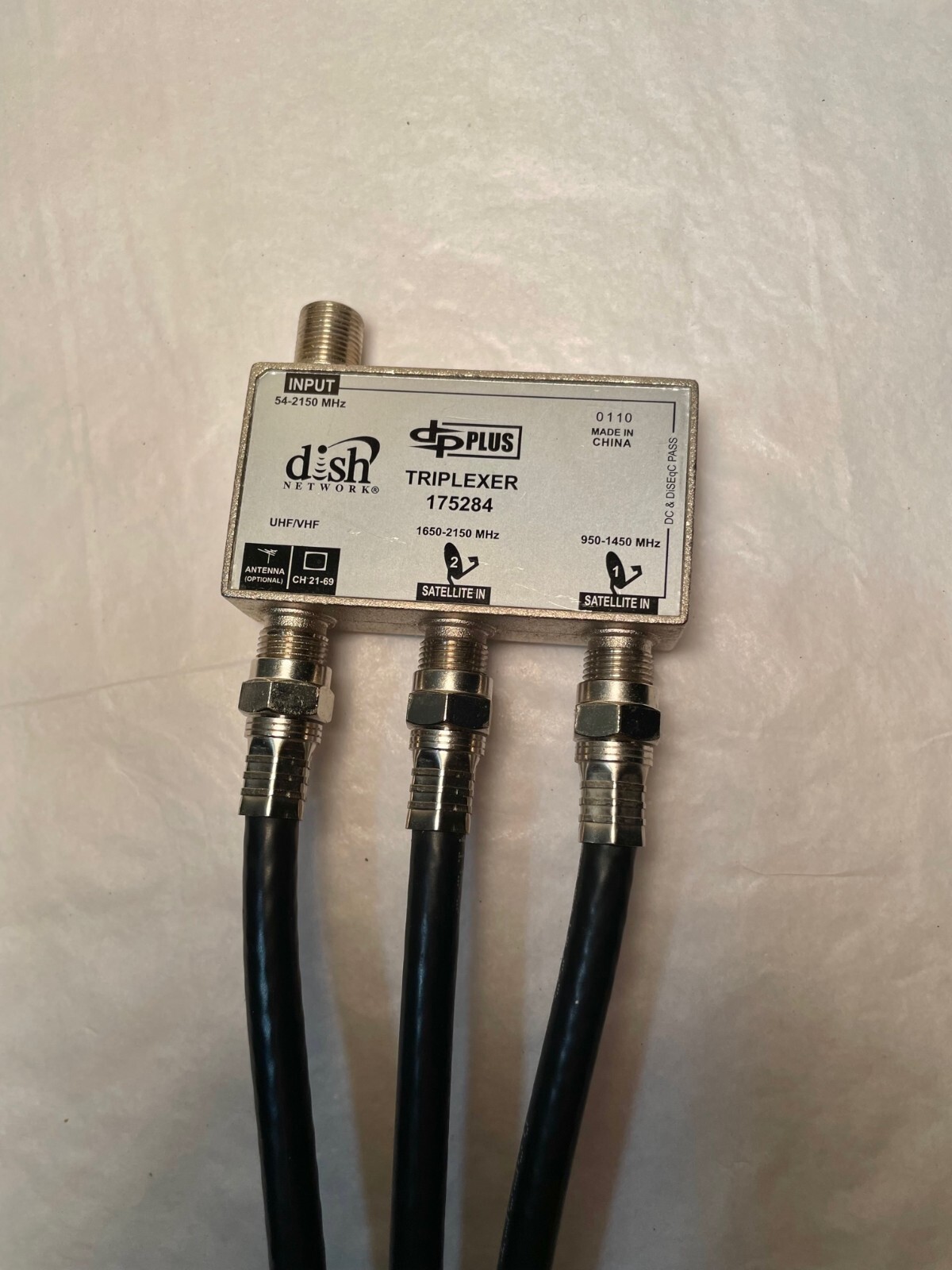 DP Plus Dish Network Triplexer 175284 with (3) 12" Cable