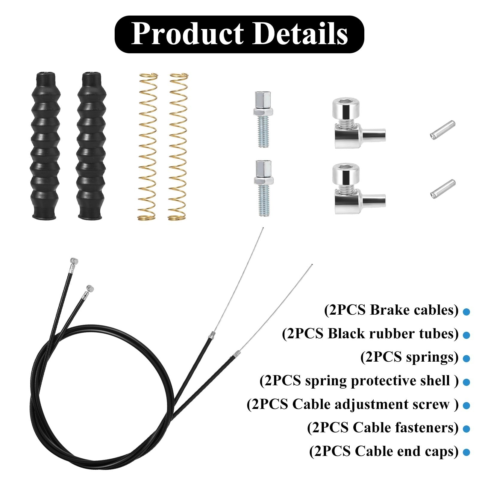 2 Pack Rollator Brake Cable Replacement, 41" Brake Cable for Folding Wheelcha...