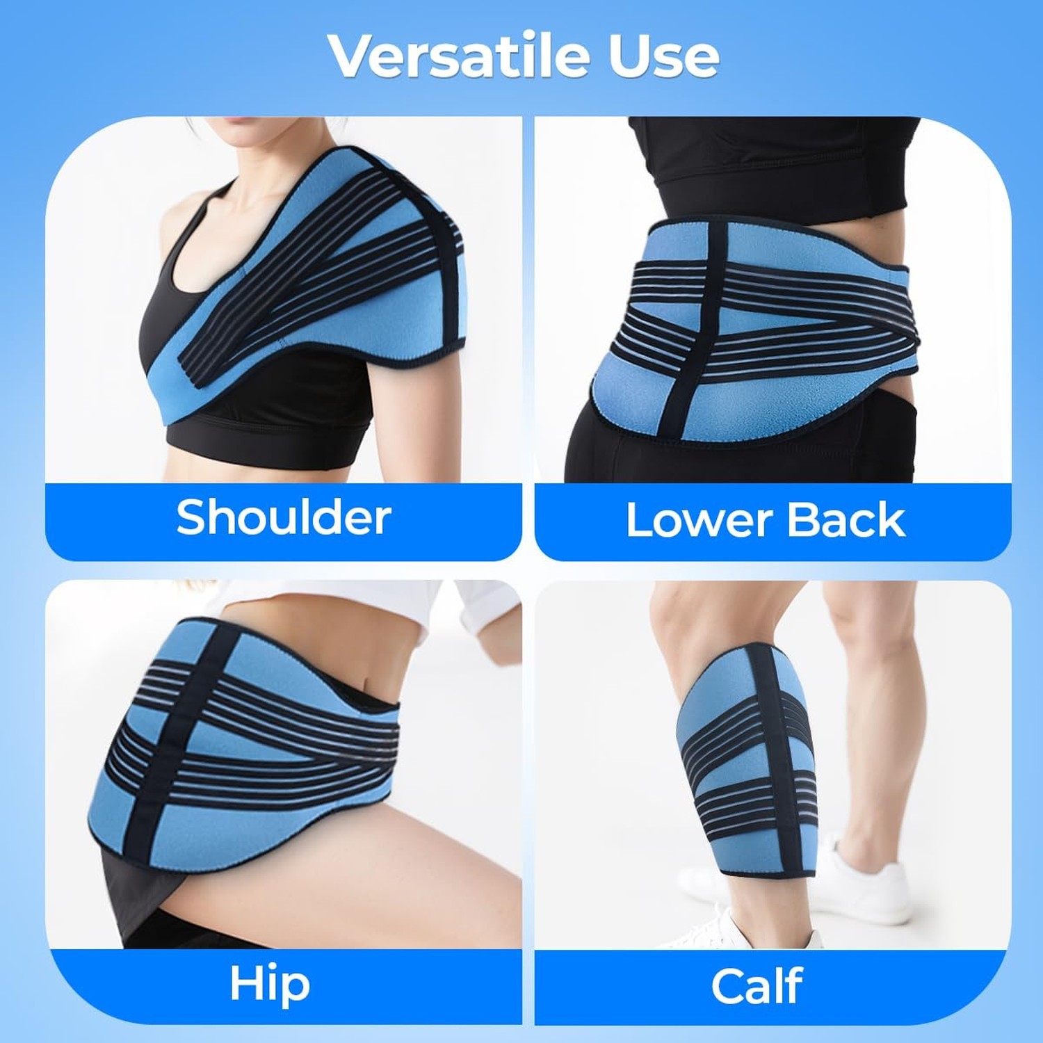 Ice Pack for Back Pain Relief with Compression, 2 Packs Reusable Lower Back W...