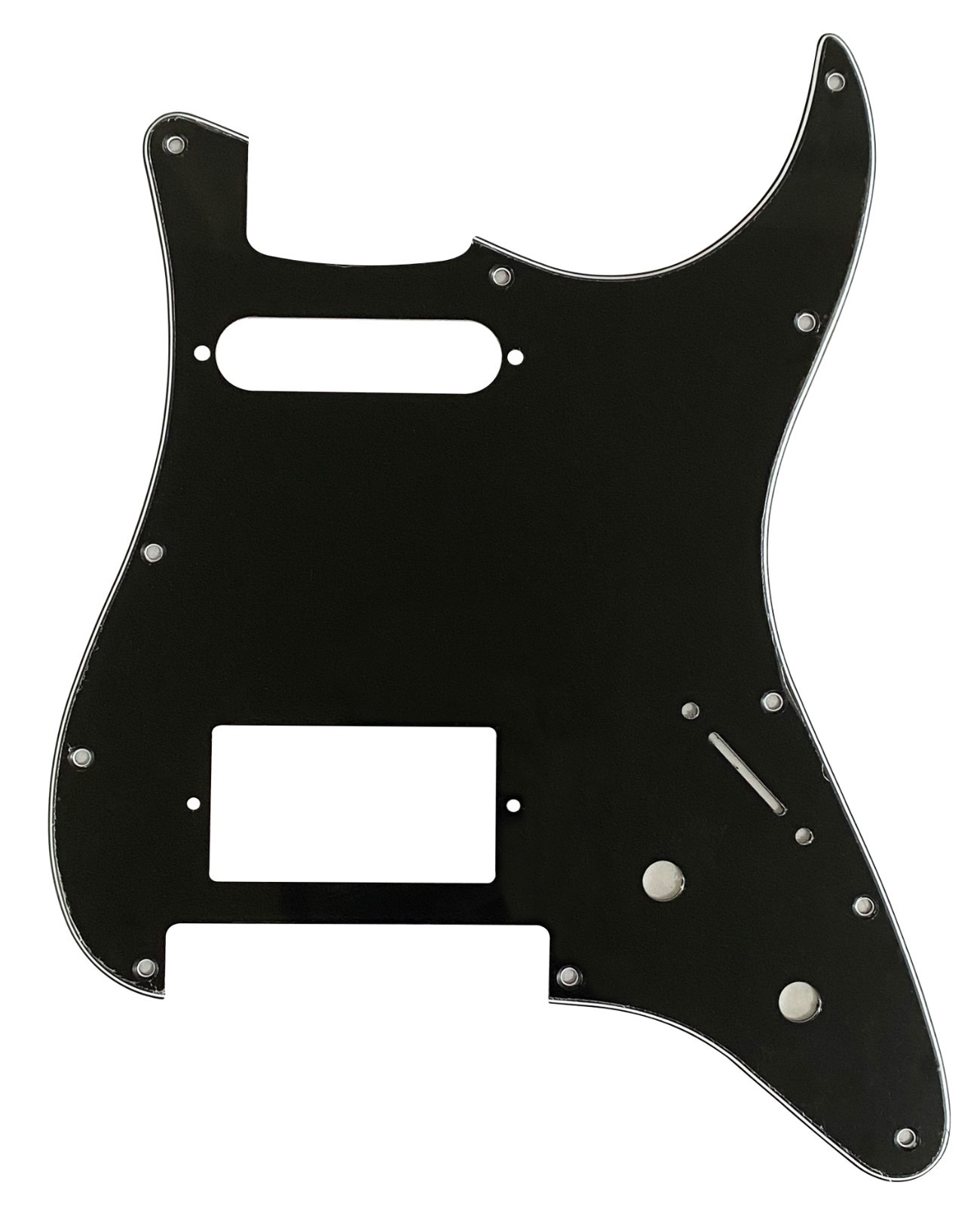 Custom For Strat Floyd Rose Tremolo HS Humbucker Guitar Pickguard 3 Ply Black