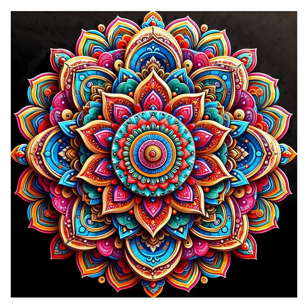 AMORARS Mandala Diamond Painting Kit for Adults, 30x30 cm, Multicolour