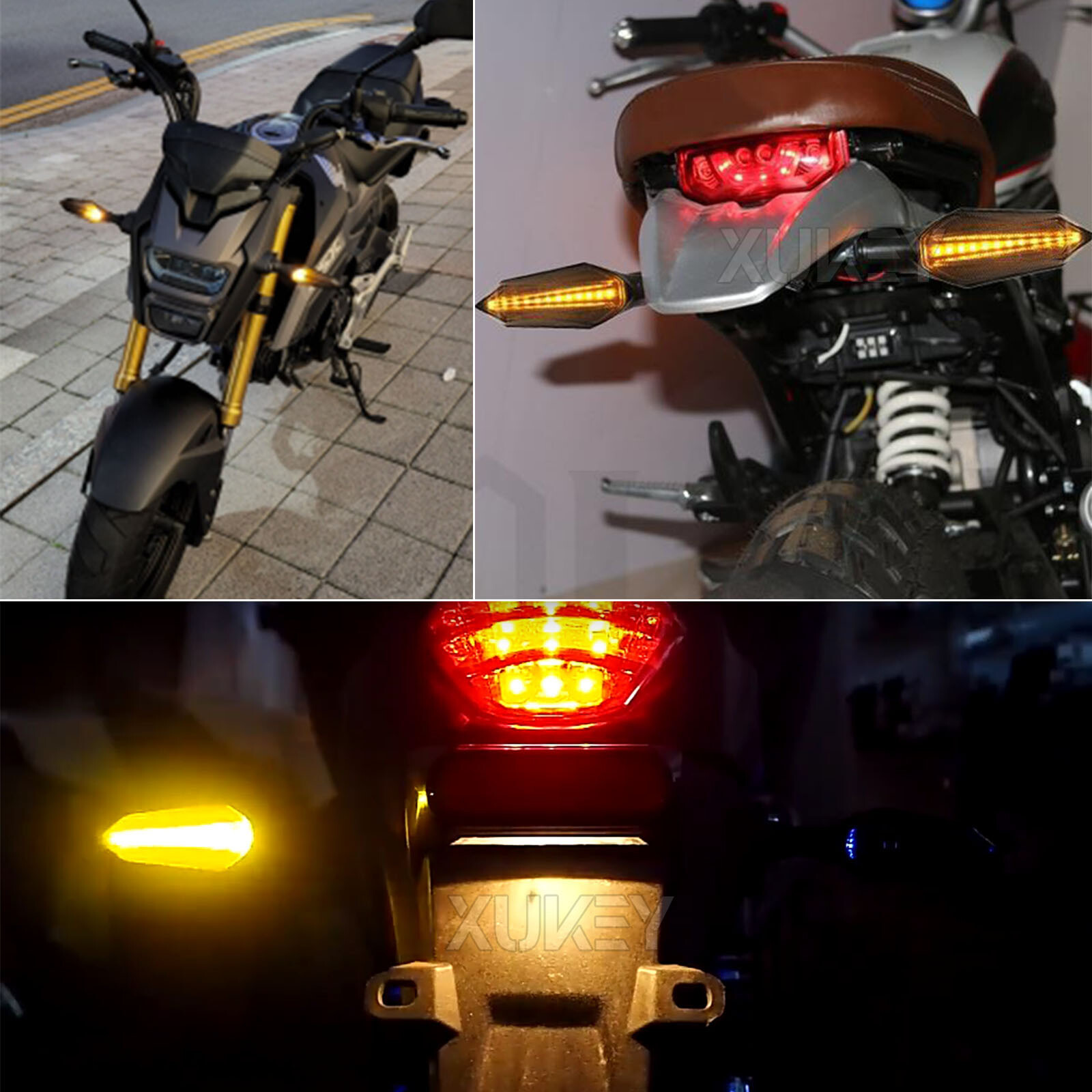 4x 10mm 12V Motorcycle Indicator Blinker Turn Signal Tail Light Amber White