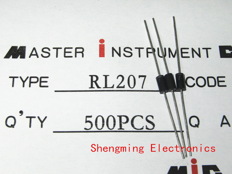 100pcs RL207 2A 1000V DO-15 Rectifier diode