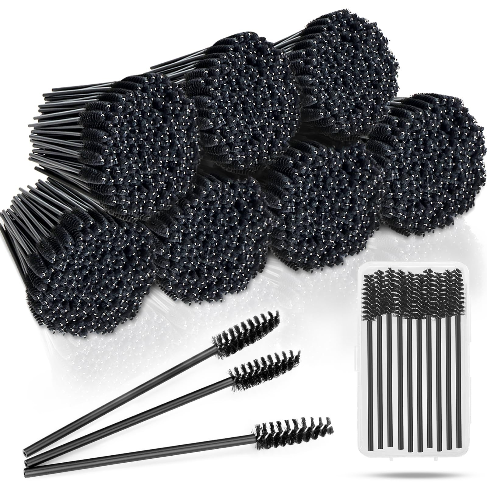 600-Pcs Disposable Mascara Wands Eyelash Brushes with Container for Extensions
