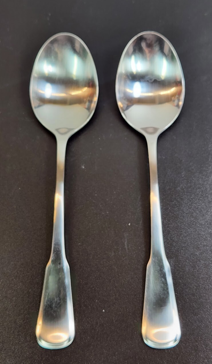 Oneida YORKTOWNE Set of 2 Stainless Oval Soup Tablespoon Satin Handle 6-7/8 in