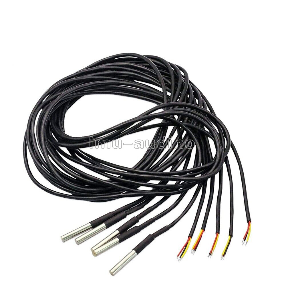 DS18B20 3m Waterproof Digital Temperature Humidity Sensor Probe Thermistor Cable