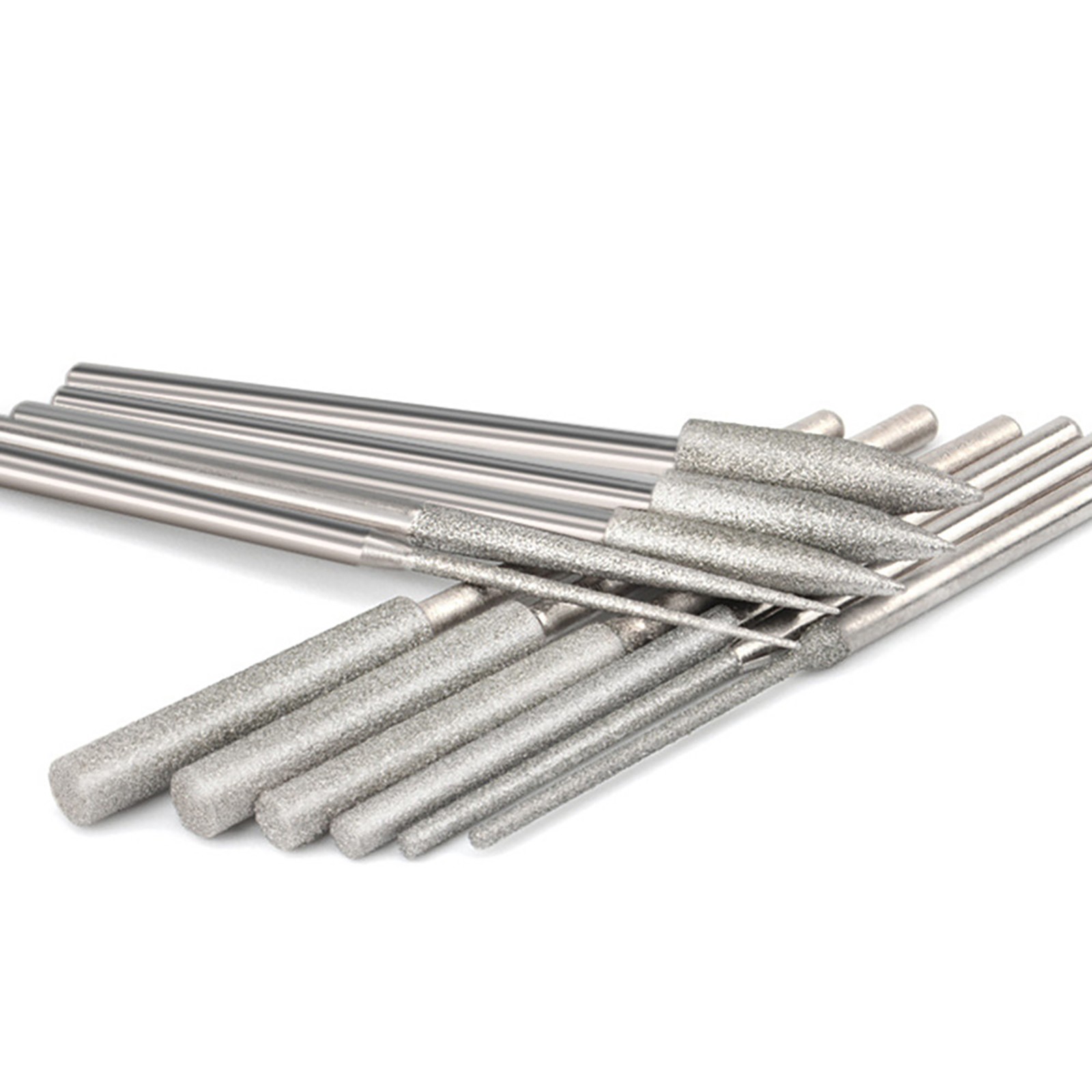 1 Set 1/8" Shank Different Shapes Diamond Burr Bits Rotary Tools Accessories