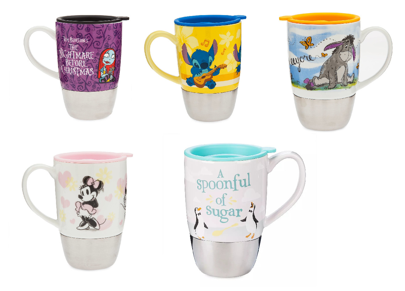 Disney Store Eeyore Winnie Stitch Jack the Mug Travel Mug New